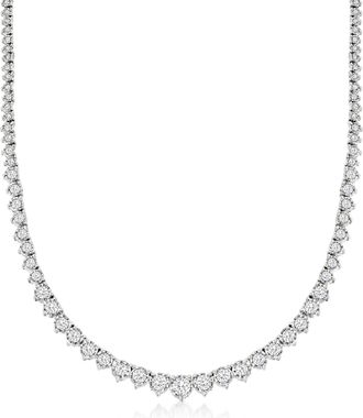 Ross-Simons Diamond Graduated Tennis Necklace in Sterling Silver