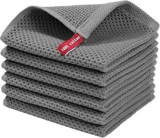 OEM Toallas De Algod&oacute;n Con Dise&ntilde;o De Panal - Toallas De Cocina Multifuncionales - Caf&eacute; - 5 Unidades
