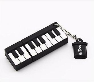 OEM Memoria Usb De 16 Gb Con Forma De Piano, Color Negro