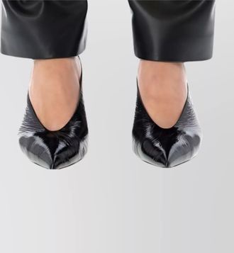 Balmain high-rise pleated faux leather tapered trousers