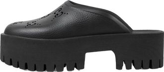 Gucci (WMNS) Gucci Platform Perforated G Sandal Black Rubber 663577-JFB00-1000