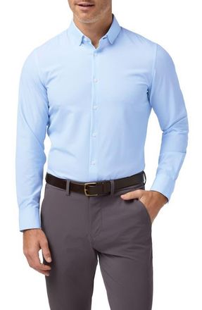 Mizzen+Main Leeward Trim Fit Light Blue Microdot Stretch Button-Up Shirt in Cloud Blue Micro Dot at Nordstrom, Size Xx-Large