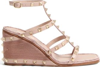 Valentino Garavani Sandali Rockstud con zeppa 80mm - Rosa