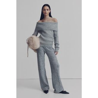 H&M Off-the-shoulder Jumper in Gray Melange at Nordstrom, Size Xx-Large