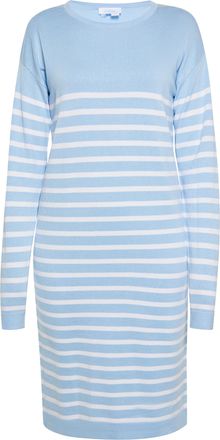 Usha Jurk Dames lichtblauw wit