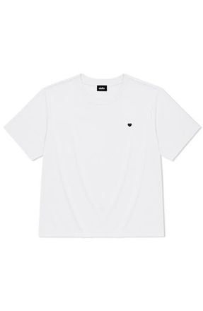 Dalix Lil Heart Relaxed Midweight Jersey Tee in White at Nordstrom, Size Xx-Large