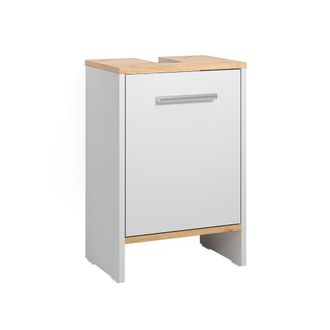 Vicco Mueble Bajo Lavabo Karli, Roble Blanco/dorado, 38.2 X 57 Cm Con La Puerta, Vicco