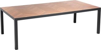 Oviala Mesa de jard&iacute;n de cer&aacute;mica con efecto de madera en forma de espiga