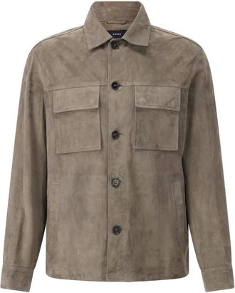 Arma Jassen, Heren, Groen, XL, Zachte Lamsvacht Jas met Klassiek Ontwerp