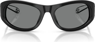 Diesel DL2007U 57mm Cat Eye Sunglasses in Black /Dark Grey at Nordstrom