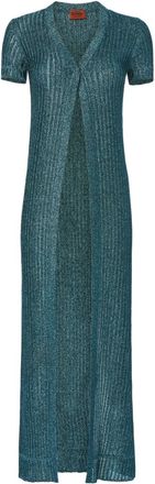 Missoni Blue Metallic Maxi Cardigan Size S