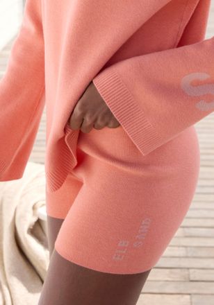 Elbsand Shorts ELBSAND, Damen, Gr. 32/34, N-Gr, aprikose, Strick, Obermaterial: 50% Viskose, 28% Polyester, 22% Nylon, meliert, unifarben, bequem kurz, Hosen 