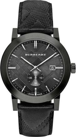 Burberry Bu 9906 Horloge - Heren - Horloges - Zwart - ONE Size - Leer - Accessoires
