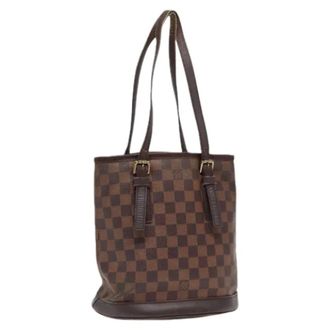 Louis Vuitton Pre-owned Bucket Bags, female, Brown, Size: ONE SIZE Pre-owned Damier Ebene Shoulder Bag