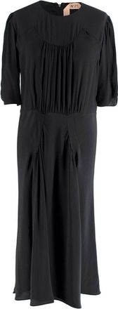 N&deg;21 Black Crepe Midi Dress Size M