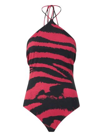 Roberto Cavalli striped bodysuit - women - Fabric - S - Black