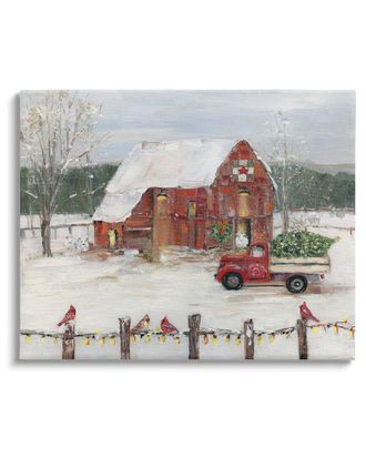 Stupell Industries Snowy Holiday Tree Farm Landscape By Sally Swatland Wall Art