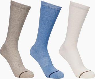 Trespass Womens Trespass Unisex Adult Heathan Socks (Pack of 3) - White/Blue - Size: 3/3.5/4/4.5/5/5.5/6
