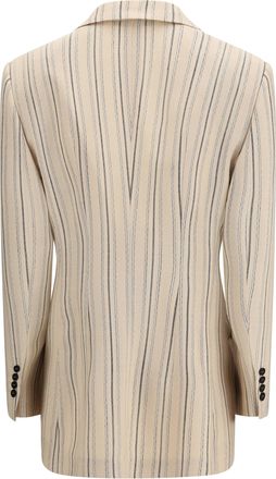 Dolce & Gabbana Womens Single-Breasted Regimental Pinstripe Jacket Rigato Blazers & Vests