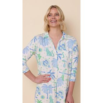 The Cats Pajamas Pima Knit Night Shirt in Toucan Terrace at Nordstrom, Size X-Large
