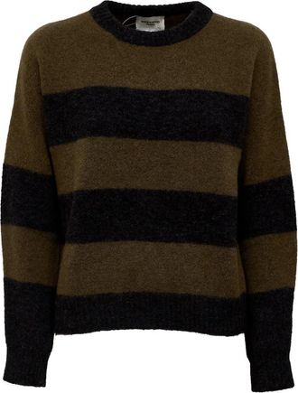 Max Mara Trui met ronde hals - Dames - Ronde hals truien - Groen - M - Wol - Truien & Vesten
