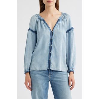 Rails Toshi Chambray Shirt in Medium Cloud Wash at Nordstrom Rack, Size X-Small