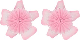 Chlo&eacute; Bloom Flower Brass Earrings - Pink - One Size
