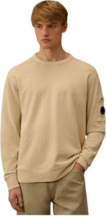 C.P. Company Malfil&egrave; Fleece Lens Crewneck Sweatshirt - Heren - Sweatshirts - Beige - XL - Katoen - Hoodies & sweatvesten