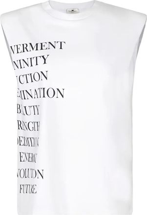 Elisabetta Franchi T-shirt met gestructureerde schouders - Wit
