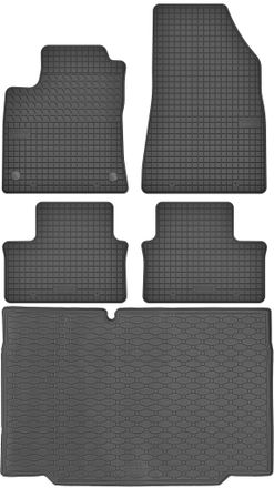 OEM Renault Clio V Hatchback A Partir De 2019 Set - Alfombrillas De Goma Para Coche + Alfombrilla Para Maletero