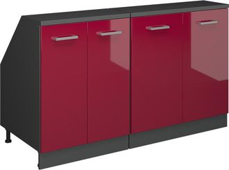 Vicco Conjunto De Armarios Para Techo Inclinado Rion, Rojo De Alto Brillo, 140 Cm Lote De 2 Carcasas De Armario 60 Cm De Profundidad, Vicco