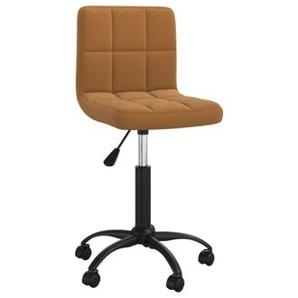 vidaXL Silla De Oficina Giratoria De Terciopelo Marr&oacute;n Vidaxl