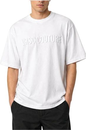 Versace Jeans Couture Embossed T-Shirt - Heren - T-shirts - Wit - 2XL - Katoen - Tops