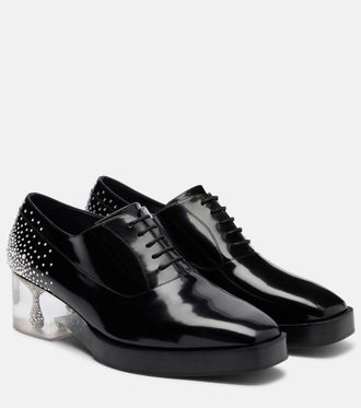Comme Des Gar&ccedil;ons x Jimmy Choo crystal-embellished leather derby shoes
