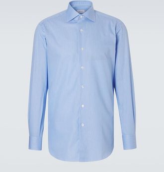 Brioni Striped cotton poplin shirt