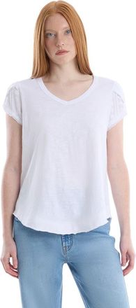 Wilt Eyelet Cap Sleeve Tee in White at Nordstrom, Size X-Small