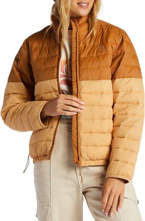 Billabong Never Stop Packable Water Repellent Puffer Jacket in Caramel at Nordstrom Rack, Size X-Small