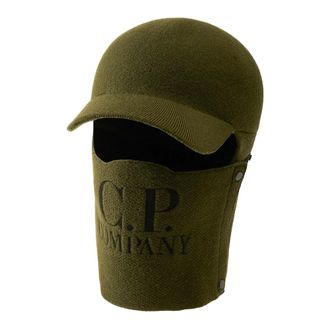 C.P. Company C.P. Company, Hats & Caps, male, Green, ONE SIZE, Cuffia in lana merino con logo