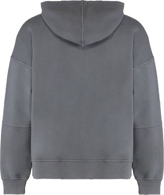 Golden Goose Mens Full-Zip Cotton Hoodie Gray Top