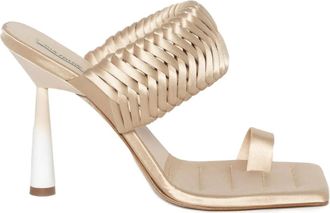 Giaborghini Rosie woven heeled sandals - Beige