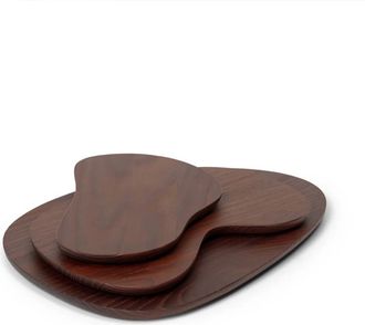 Ferm Living Cairn Servierbretter/ Holzbrett, Esche dark brown (3er-Set)