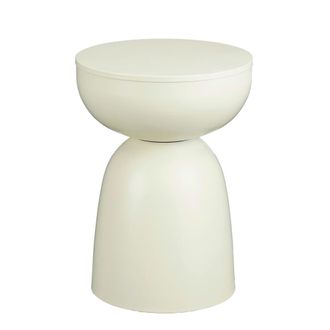 MiCa Decorations Mesa auxiliar de hierro blanco roto Alt. 45