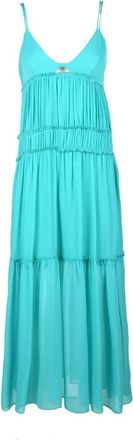 Patrizia Pepe Long Voile Dress - Turquoise