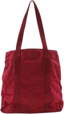 Prada Pre-owned Vintage Nylon Tote Bag - Dames - Vintage Shopper - Rood - ONE Size - Nylon - Vintage