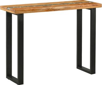 vidaXL Mesa Consola Marr&oacute;n 100 X 35 X 75 Cm Madera De Teca Maciza Vidaxl