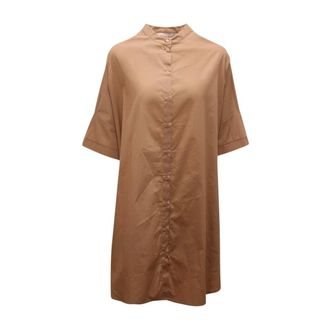Emma & Gaia Kleedjes, Dames, Beige, S, Emma Oversize Chemisier Jurk