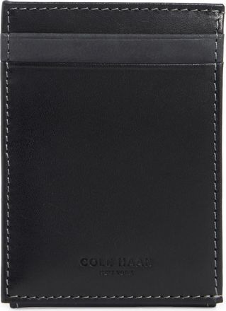 Cole Haan Charles Leather Card Case in Black at Nordstrom Rack