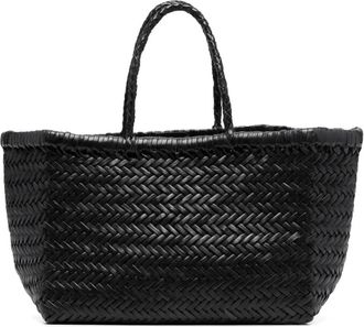 Dragon Diffusion Zwarte Leren Geweven Tote Tas - Dames - Shoppers - Zwart - ONE Size - Leer - Tassen