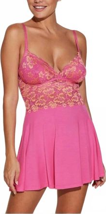 Cosabella Savona Chemise With G-String In Rani Pink/gold