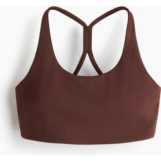 H&M Medium Support Sports Bra With Sculptmove in Brown at Nordstrom
